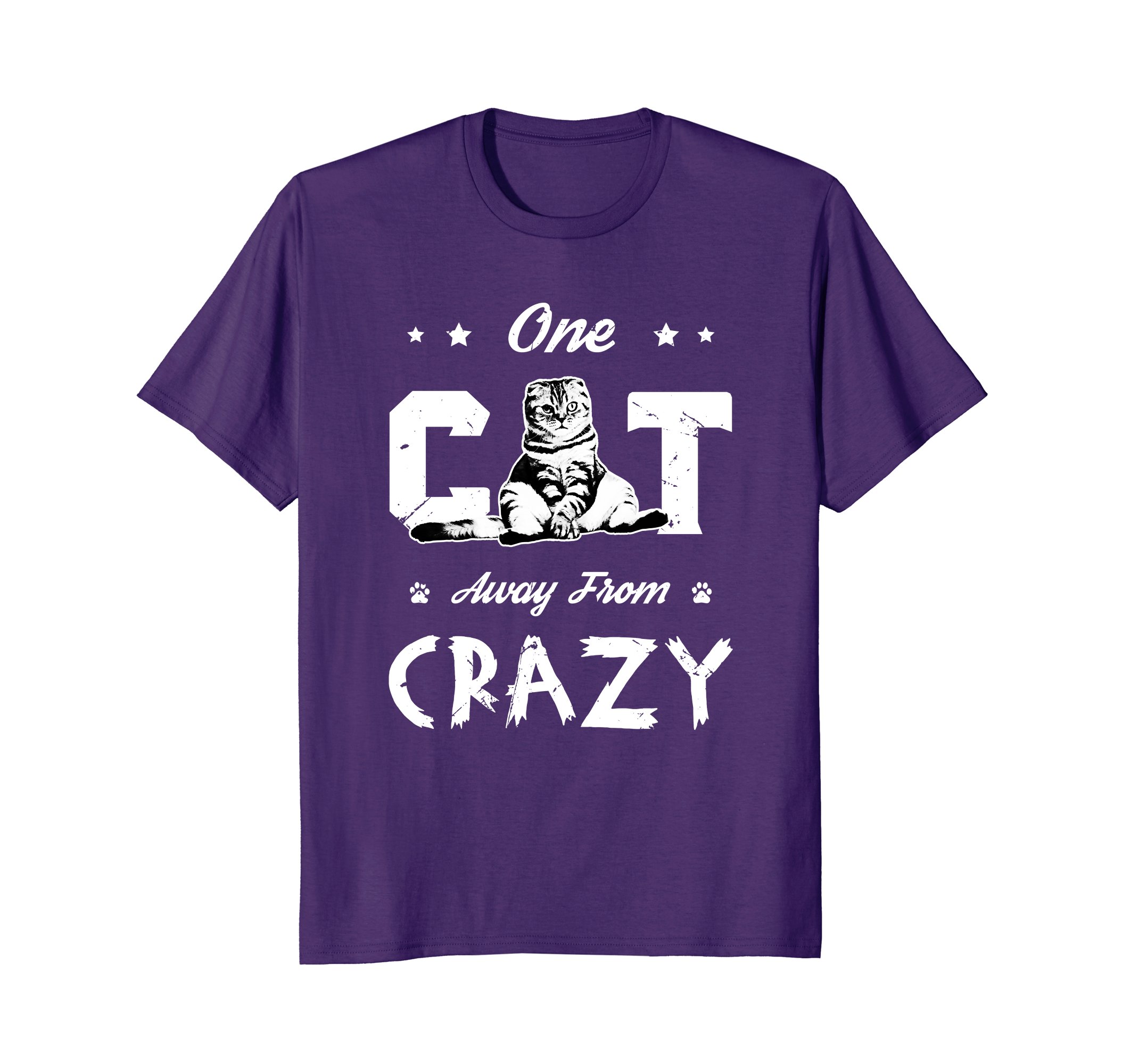One Cat Away From Crazy | Funny Cat Lovers Women Men T Shirt