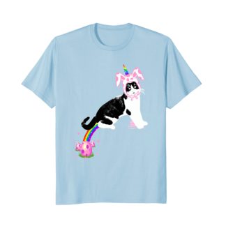 Funny Cat Easter T Shirt Gift | Cat Pooping Rainbow Eggs