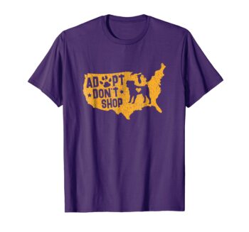 Rescue Dog Shirt With Pawprint Map, Adopt Don't Shop T-Shirt